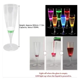 5oz LED PS Wine Champagne Flute Club Party Flashing Cup