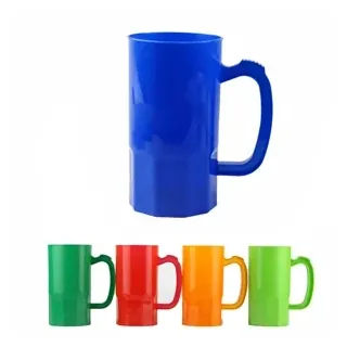 Custom 13oz Polypropylene Handled Plastic Stein Mug