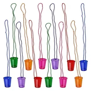 Plastic Wine Cup Party Necklace Bead Chain Shot Glass